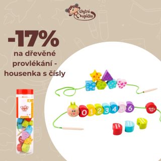 Provlékací hra Housenka s čísly nabízí dětem zábavné provlékání korálků, které rozvíjí jemnou motoriku, trpělivost i...
